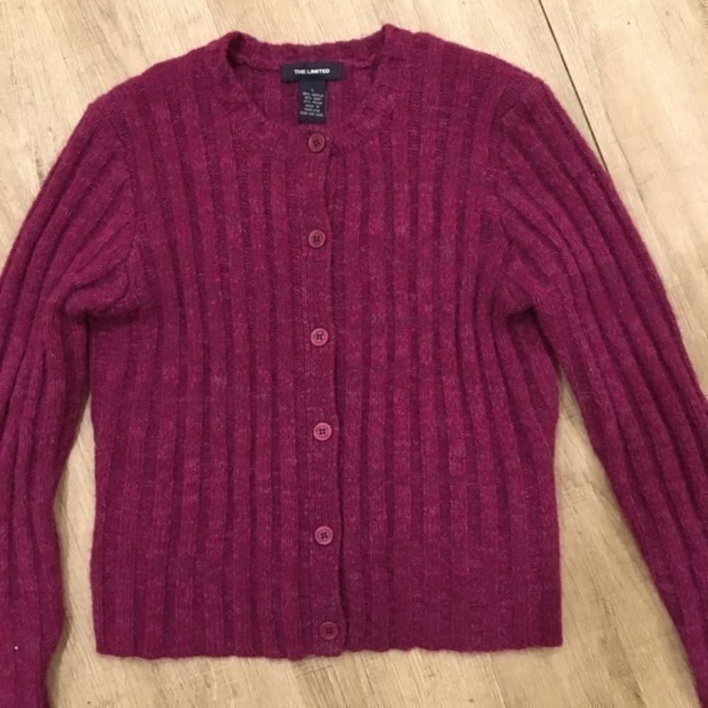 The Limited Wool Blend Sweater Pink Fuchsia Large